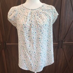 Blue And Pink Floral Print Women's Top